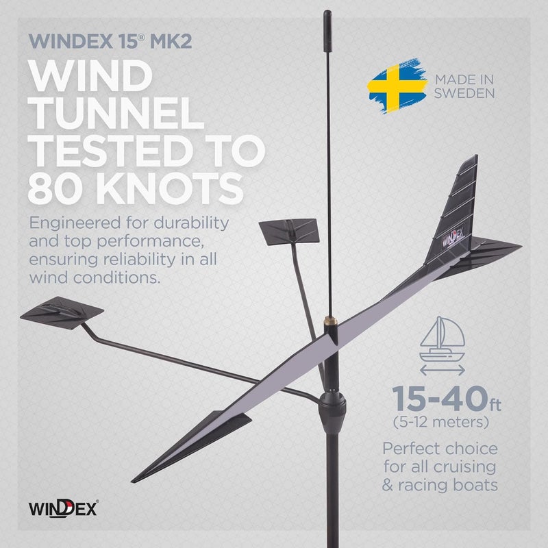 Windex 15 MK2 Birdspike Included - Wind Direction Indicator for Sailing, Sailboat Wind Indicator, Boat Accessories, 15-40 Feet Sized Boats - Image 3